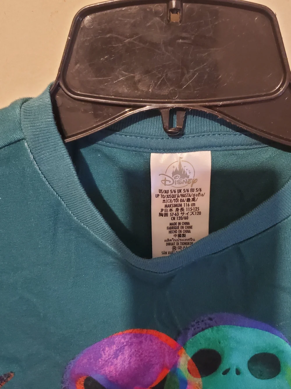 Disney Teal Long-Sleeve Graphic Tee - Neon Skull Duo